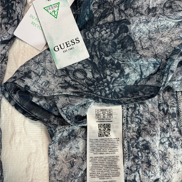 GUESS - NWT Josette long sleeve floral chiffon top XS - Picture 8 of 15